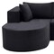 Homeroots 105" Black Corduroy Modular Sofa Chaise With Toss Pillows 723851 - alternate 3