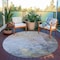 Homeroots 8' Taupe Brown And Silver Round Abstract Washable Indoor Outdoor Area Rug 617373 - alternate 6