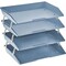 Acrimet Facility 4 Tier Letter Tray Side Load Letter Size Desktop File Organizer Plastic Solid Blue 256.AO - alternate 6