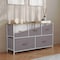 Flash Furniture Harris 5 Drawer Vertical Storage Dresser with White Cast Iron Frame, Oak Wood Top and Beige Easy Pu WX-5L206-W-WH-BG-GG - alternate 6