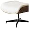 Homeroots 35" Beige and Dark Brown Genuine Leather Tufted Swivel Lounge Chair With Ottoman 526373 - alternate 7