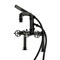 Kingston Brass 7" Center Deck-Mount Clawfoot Tub Faucet with Knurled Handle and Hand Shower, Matte Black AE6400RKX - alternate 1