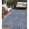 Homeroots 5' X 8' Navy Blue And Gray Abstract Washable Indoor Outdoor Area Rug 599821 - alternate 1