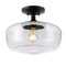 Jonathan Y Marfa 14" 1-Light Modern Farmhouse Schoolhouse Frosted Glass/Metal LED Semi Flush Mount, Oil Rubbed B JYL7517A - alternate 1