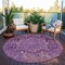 Homeroots 8' Eggplant Round Medallion Washable Indoor Outdoor Area Rug 608012 - alternate 5
