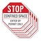 Signmission Stop Confined Space Enter by Permit, 10 inch X 10 inch, Aluminum Metal Signs, 5PK OC-A-5Pack-10-250 - alternate 1