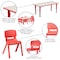Flash Furniture Rectangle Table Set, Plastic, Steel, Grey YU-YCY-060-0036-RECT-TBL-RED-GG - alternate 5