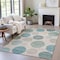 Homeroots 5' X 8' Teal Blue Ivory And Pale Aqua Geometric Washable Indoor Outdoor Area Rug 630592 - alternate 5