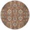 Homeroots 8' Brown Gray And Charcoal Round Oriental Washable Indoor Outdoor Area Rug 582118 - alternate 4