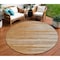 Homeroots 8' Brown Copper And Ivory Round Striped Washable Indoor Outdoor Area Rug 597279 - alternate 1