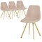 Leisuremod Markley Modern Leather Dining Chair With Gold Legs in Taupe, 4PK MCG18TP4 - alternate 1