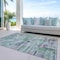 Homeroots 10' X 14' Artichoke Green Charcoal And Purple Striped Washable Indoor Outdoor Area Rug 603514 - alternate 5