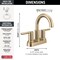 Delta Nicoli Two Handle Centerset Bathroom Faucet, 6.63 in, Champagne Bronze 25749LF-CZ - alternate 4