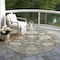 Homeroots 8' Gray Ivory And Green Round Floral Washable Indoor Outdoor Area Rug 605207 - alternate 5