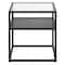 Homeroots 22" Black And Clear Glass And Steel Square End Table With Shelf 544184 - alternate 5