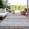 Homeroots 9' X 12' Gray And Silver Striped Washable Indoor Outdoor Area Rug 589684 - alternate 2
