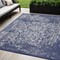 Homeroots 5' X 8' Navy Blue Machine Braided Distressed Area Rug With UV Protection 555580 - alternate 1