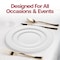 Smarty Had A Party 10" White with Silver Pearl String Round Disposable Plastic Dinner Plates, 120PK 8870-WHS-CASE - alternate 3