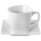Our Table Simply White Fine Ceramic 6 Piece Square Cup and Saucer Set in White 133052.02 - alternate 4