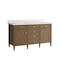 James Martin Vanities Brittany 60" Dbl Vanity, Pecan w/ Sgl Hole 3 CM White Zeus Silestone Top and Matching Backsplash 655-V60D-PCN-1WZ - alternate 5