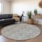Homeroots 8' Gray And Ivory Round Geometric Washable Indoor Outdoor Area Rug 595003 - alternate 3