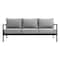 Armen Living Crown Aluminum and Teak Wood Outdoor Sofa in Black and Dark Gray SETODCRBLBX3 - alternate 5