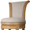 Homeroots 30" Beige and Natural Fabric and Solid Wood Bar Height Swivel Bar Chair 534316 - alternate 5
