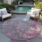 Homeroots 8' Blush Gray And Mauve Round Abstract Washable Indoor Outdoor Area Rug 618222 - alternate 5