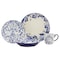 Homeroots Blue and White Sixteen Piece Round Floral Ceramic Service For Four Dinnerware Set 534542 - alternate 6