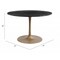 Homeroots 47" Gold Rounded Steel Pedestal Base Dining Table 394616 - alternate 4