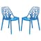 Leisuremod Cornelia Modern Stackable Dining Chair with Cut-Out Tree Design, Transparent Blue, 2PK C18TBU2 - alternate 1