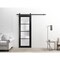 Sartodoors Sturdy Barn Door Frosted Tempered Glass Planum 2132 Black 18x96 Solid Core Modern Interior PLANUM2132BD-B-BLK-18 x 96 - alternate 6