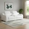 Homeroots 89in White and Silver Italian Leather Power Reclining Loveseat With Storage 633754 - alternate 7