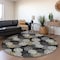 Homeroots 8' Black Gray And Ivory Round Polka Dot Washable Indoor Outdoor Area Rug 594216 - alternate 4