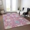 Homeroots 3' X 5' Pink Ivory And Denim Blue Floral Washable Indoor Outdoor Area Rug 605319 - alternate 6