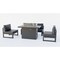 Leisuremod Chelsea 5-Pc Aluminum Sectional & Fire Pit Set, Weather-Resistant, 6-Person CSFBL-4BL - alternate 1