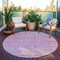 Homeroots 8' Mauve Round Striped Washable Indoor Outdoor Area Rug 607958 - alternate 4
