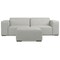 Homeroots 88" Gray Fabric Sofa With Ottoman With Brown Legs 641051 - alternate 5