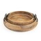 Homeroots Set of Two Brown Solid Wood Round Trays With Handles 574111 - alternate 5