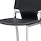 Homeroots Set of Two 25" Gray and Silver Faux Leather and Metal Low Back Counter Height Bar Chairs, 2PK 555050 - alternate 4