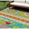 Homeroots 8' X 10' Teal Blue Green And Pink Aztec Washable Indoor Outdoor Area Rug 598523 - alternate 1