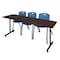 Regency Kobe T-Base Training Seminar Table W/ 2 M Stack Chairs, 84 in W, 24 in L, Neo Walnut MKTRCT8424NW47BE - alternate 1