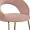 Homeroots Pink and Gold Boucle and Metal Curved Back Dining Side Chair 719663 - alternate 2