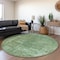 Homeroots 8' Sage And Mint Green Round Abstract Washable Indoor Outdoor Area Rug 615508 - alternate 5