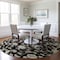 Homeroots 8' Black Beige And Ivory Round Floral Washable Indoor Outdoor Area Rug 597802 - alternate 5