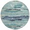 Homeroots 8' Sage Teal Blue And Navy Blue Round Abstract Washable Indoor Outdoor Area Rug 612481 - alternate 5