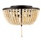 Jonathan Y Allison 15" 3-Light Shabby Chic Farmhouse Wood Beaded/Metal LED Flush Mount, Oil Rubbed Bronze/Cream JYL9019B - alternate 1