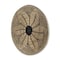 Homeroots Mekhi 24" X 24" Black And Light Brown Floral Seagrass Circle Hanging Dimensional Sculpture 608655 - alternate 1