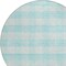Homeroots 8' Aqua And Ivory Round Plaid Washable Indoor Outdoor Area Rug 595453 - alternate 6