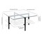 Homeroots 32" White And Black Glass And Steel Square Coffee Table With Shelf 521993 - alternate 5